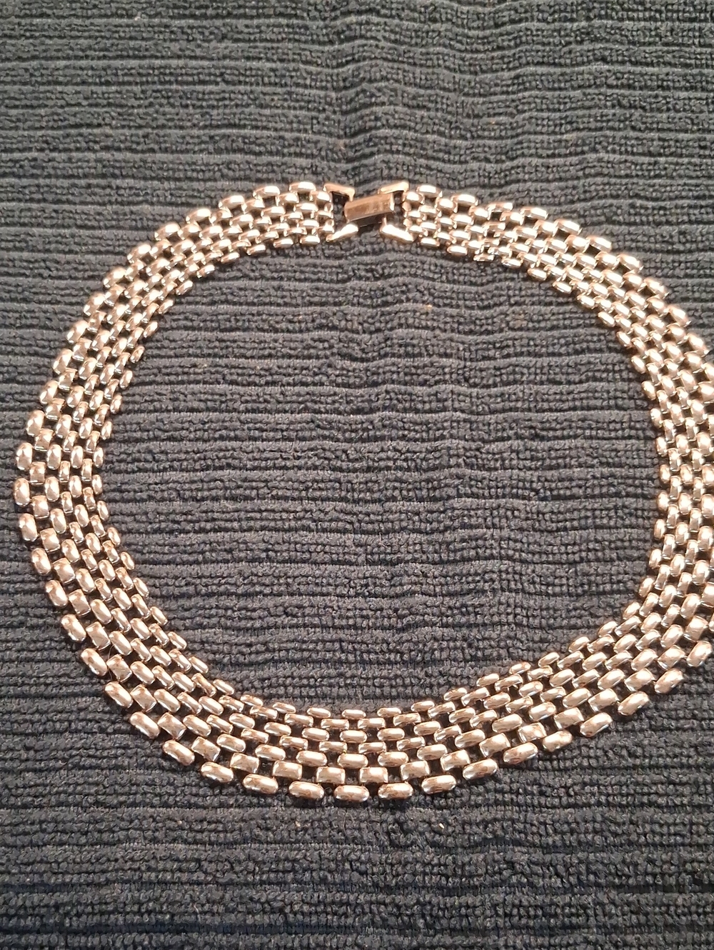 Napier Vintage Multi-Row Silver Chain Collar Necklace